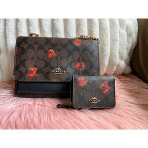 Coach Pop Floral Klare crossbody with Matching Wallet